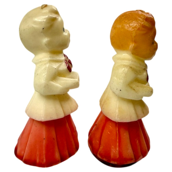 Gurley Christmas Candles Lot of 2 Choir Boys Carolers Vintage Label MCM 5" Unlit - Picture 6 of 8